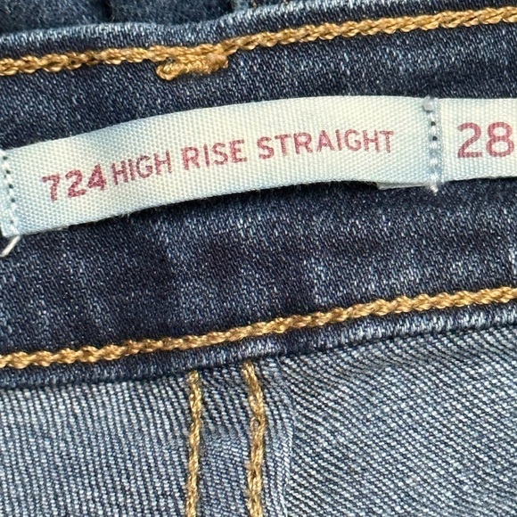 Levi’s 724 High Rise Straight Denim Jeans Embellished Lace/Embroidered/Cut out - Picture 6 of 12